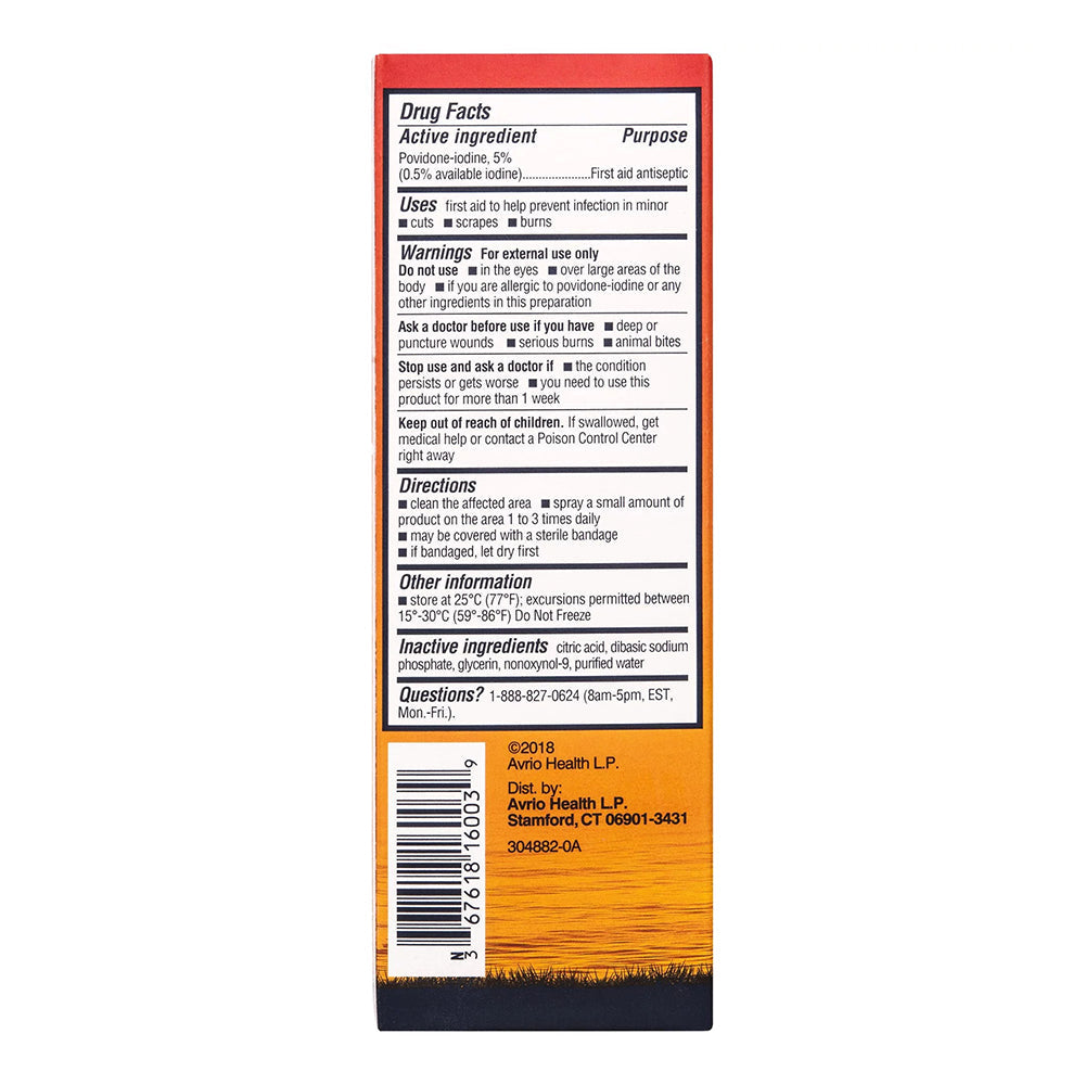 Betadine First Aid Antiseptic Spray With 5% Povidone Iodine - 3 Fl Oz
