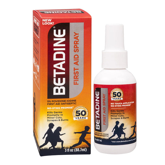 Betadine First Aid Antiseptic Spray With 5% Povidone Iodine - 3 Fl Oz