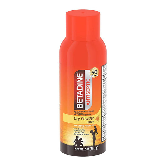Betadine Antiseptic First Aid Dry Powder Spray - 2 Oz