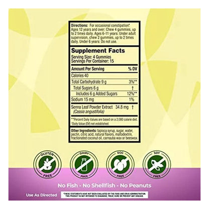 Senokot Dietary Supplement Laxative Gummies, 60 Ct