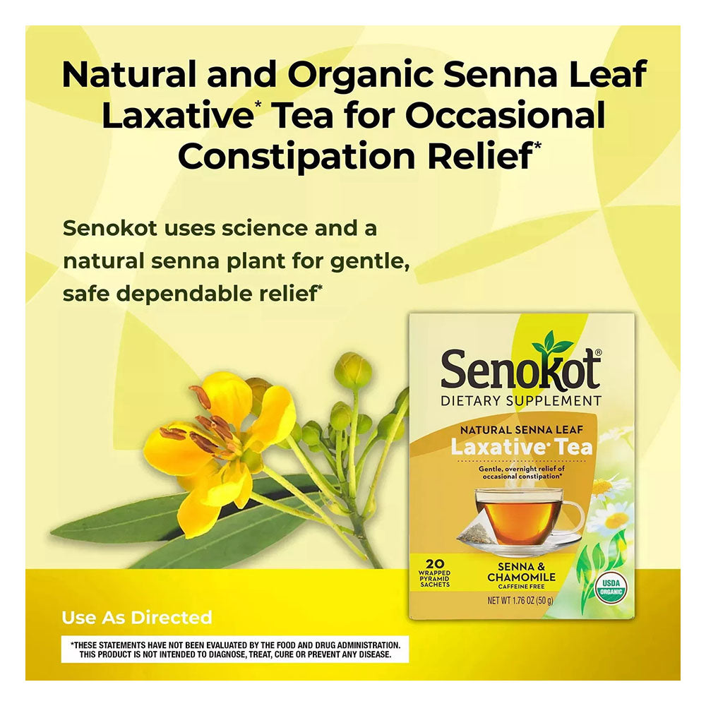 Senokot Dietary Supplement, Natural And Organic Senna Leaf, Laxative Tea , 10 Ct