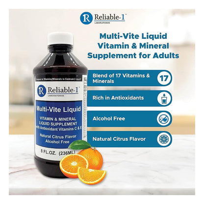 Reliable1 Laboratories Multi Vite Liquid Natural Citrus Flavor - 8 Oz