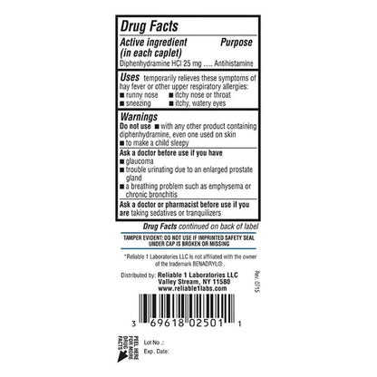 Reliable 1 Diphenhydramine Hci 25Mg Antihistamine - 100 Ea