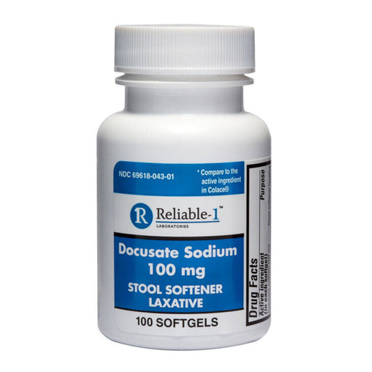 Reliable 1 Docusate Sodium Stool Softener 100 Mg, Soft Gels - 100 Ea