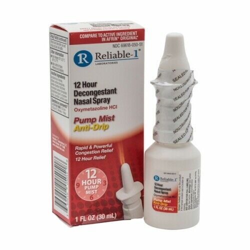 Reliable-1 12 Hour Decongestant Nasal Spray Oxymetazoline Hcl - 1 Oz