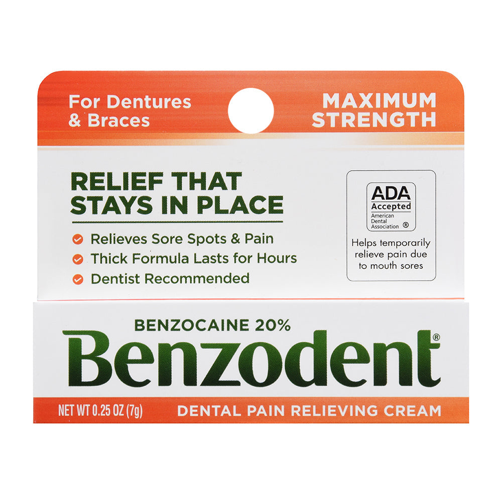 Benzodent Denture Pain Relieving Cream - 0.25 Oz