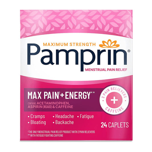 Pamprin Maximum Strength Max Formula Menstrual Pain Relief Caplets - 24 Ct