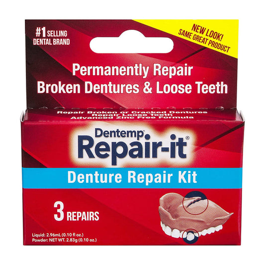 Dentemp Repair-It Denture Repair Kit 3 Repairs - 1 Ea