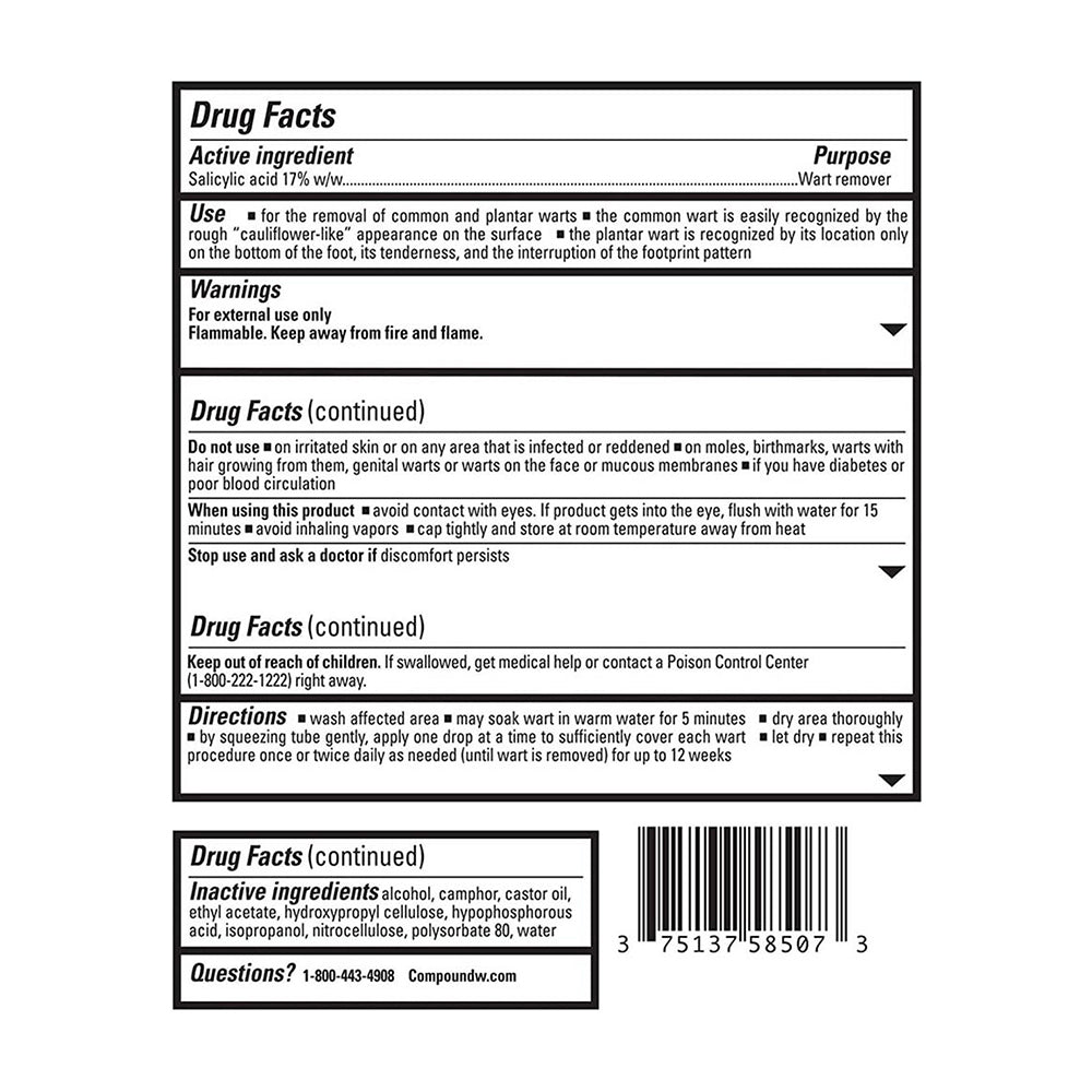Compound W Fast Acting Wart Remover Gel, Maximum Strength - 0.25 Oz