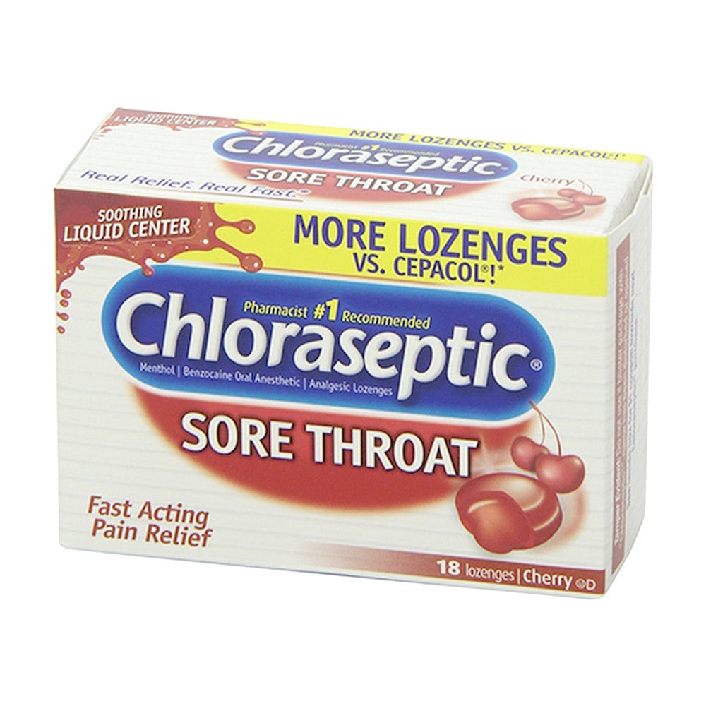 Chloraseptic Sore Throat Lozenges With Cherry Flavor - 18 Each
