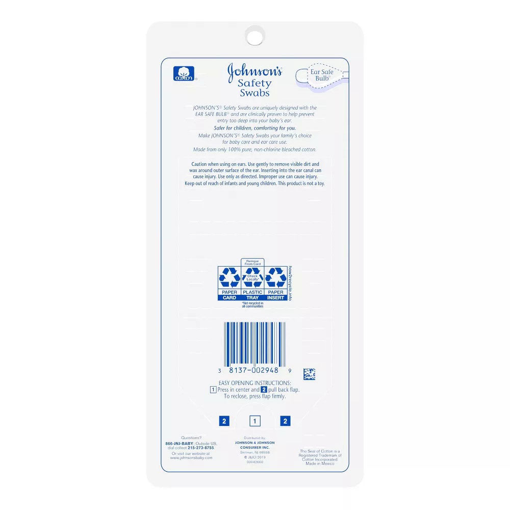 Johnson'S Baby Safety Swabs 185 Each