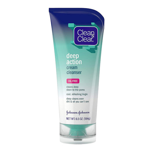 Clean & Clear Oil Free Deep Action Cream Cleanser - 6.5 Oz