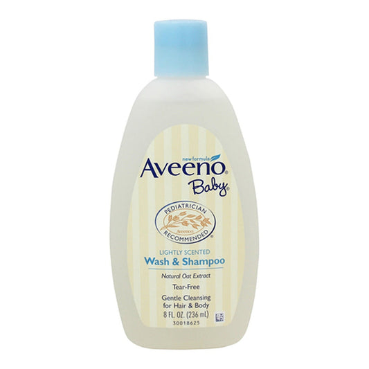 Aveeno Baby Lightly Scented Natural Oat Body Wash & Hair Shampoo, Tear Free - 8 Oz