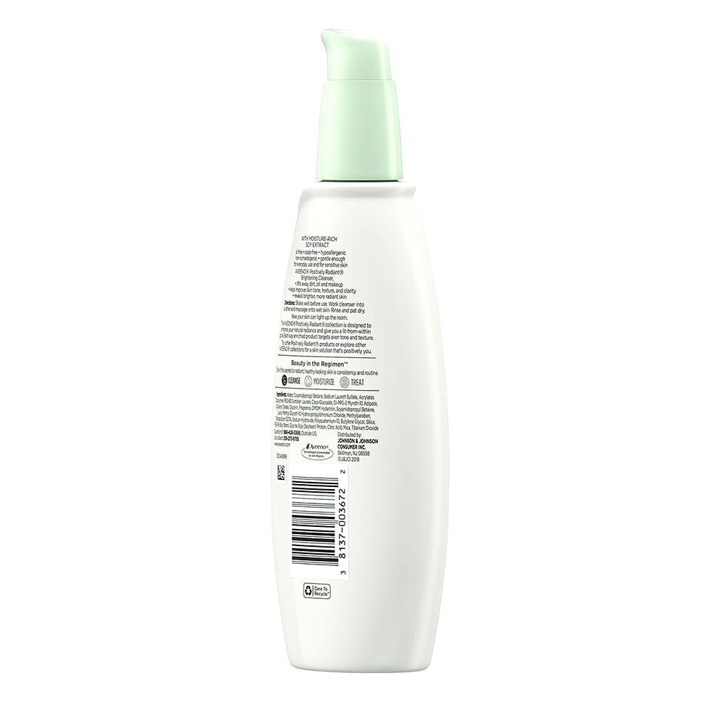 Aveeno Positively Radiant Cleanser, With Moisture-Rich Soy Extracts - 6.7 Oz