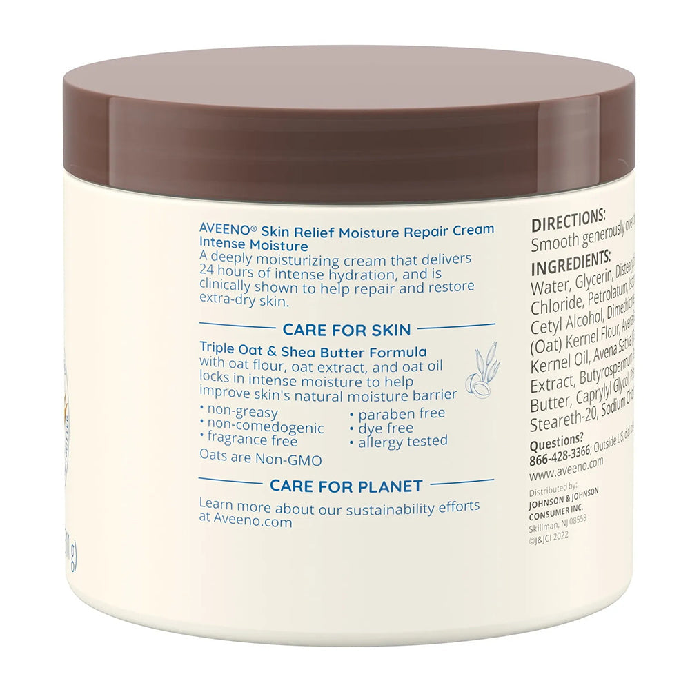 Aveeno Active Naturals Skin Relief Moisture Repair Cream, Fragrance Free - 11 Oz