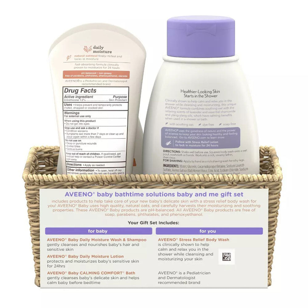 Aveeno Baby Mommy & Me Bathtime Gift Set - Baby Wash & Lotion - 1 Ea