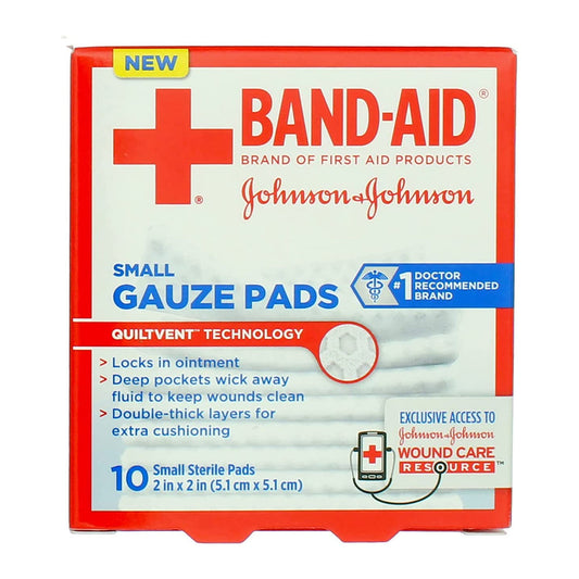 Band-Aid First Aid Small Gauze Pads, 2 In X 2 In - 10 Count
