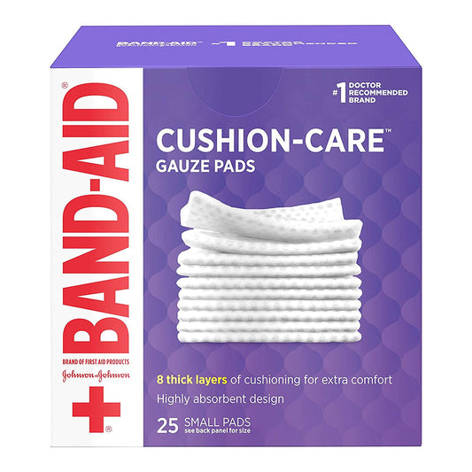 Band-Aid Brand Cushion Care Gauze Pads, Small, 2 In X 2 In - 25 Ct
