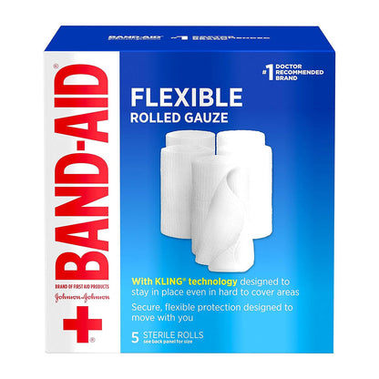 Band Aid First Aid Flexible Sterile Rolled Gauge - 5 Ea