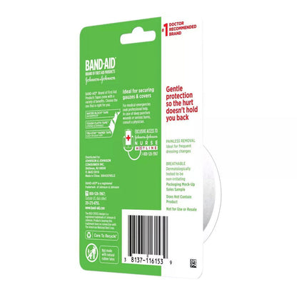 Band-Aid Brand First Aid Hurt-Free Medical Adhesive Paper Tape For Wound Dressings, 1 In By 10 Yd
