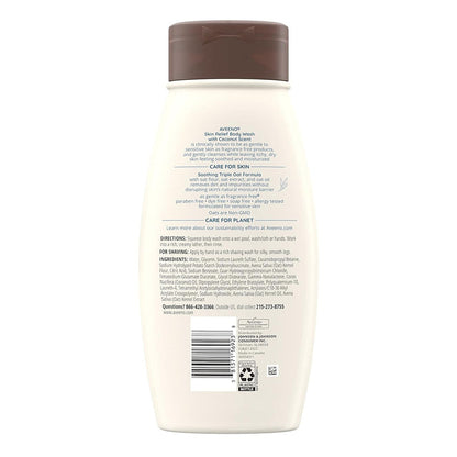 Aveeno Skin Relief Body Wash With A Gentle Coconut Scent & Soothing Triple Oat, 18 Fl Oz