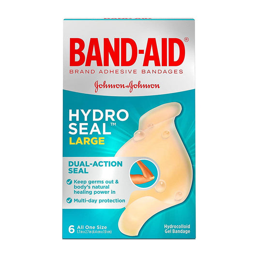 Band-Aid Brand Hydro Seal Large All Purpose Adhesive Bandages, 6 Count