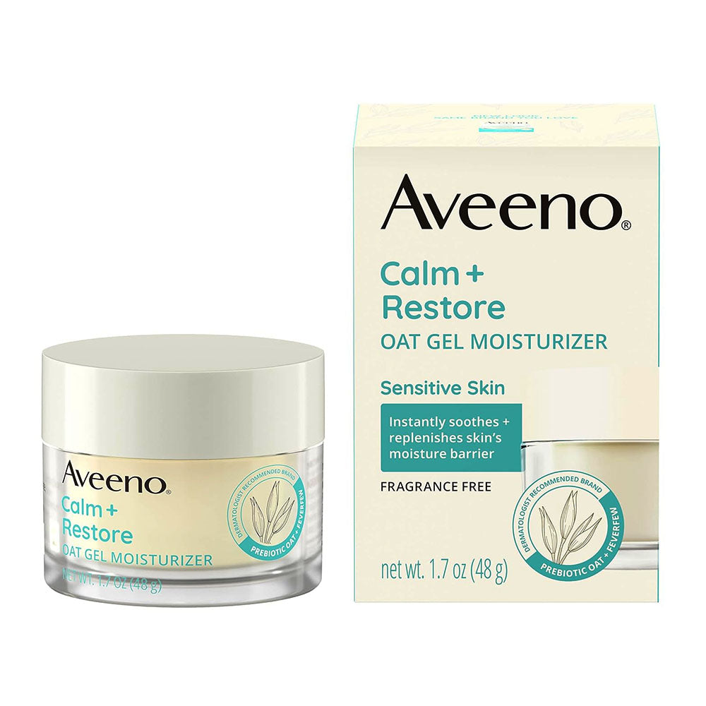 Aveeno Calm + Restore Oat Gel Facial Moisturizer For Sensitive Skin 1.7Oz