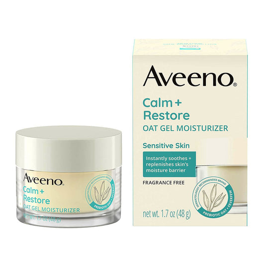 Aveeno Calm + Restore Oat Gel Facial Moisturizer For Sensitive Skin 1.7Oz