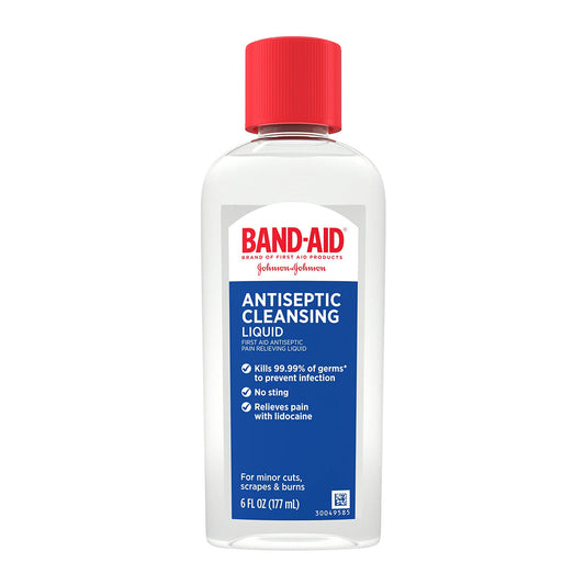 Band-Aid Brand Pain Relieving Antiseptic Cleansing Liquid, Lidocaine Hcl, 6 Fl. Oz