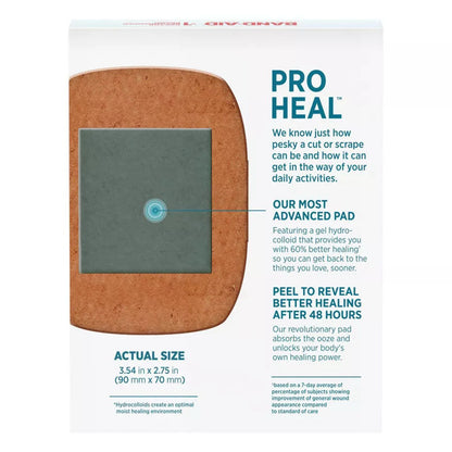 Band-Aid Brand Pro Heal Adhesive Bandages With Hydrocolloid Gel Pads, 5Ct