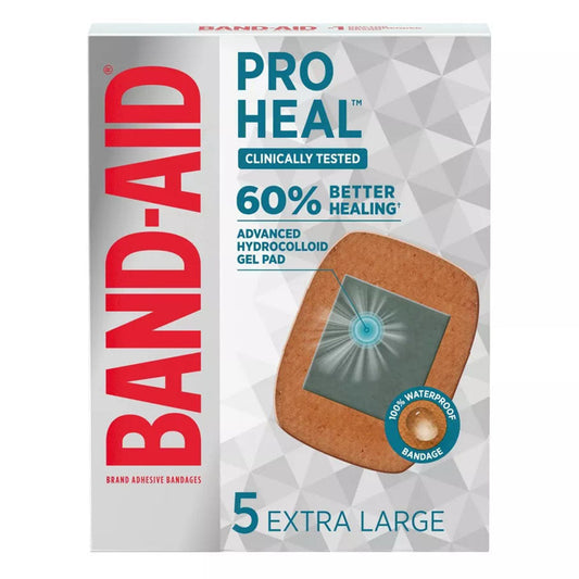 Band-Aid Brand Pro Heal Adhesive Bandages With Hydrocolloid Gel Pads, 5Ct