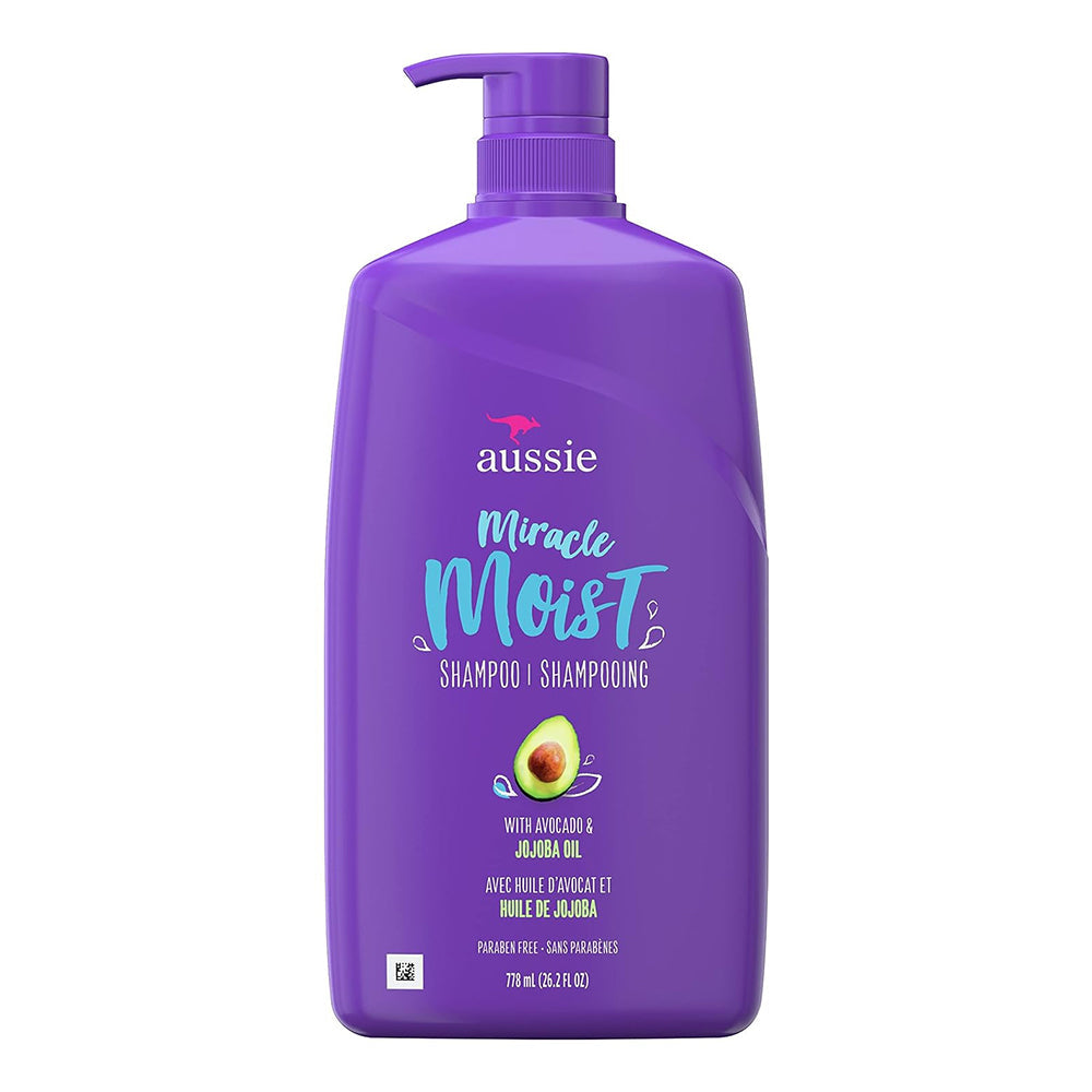 Aussie Miracle Moist Shampoo With Avocado, Paraben Free, 26.2 Fl Oz