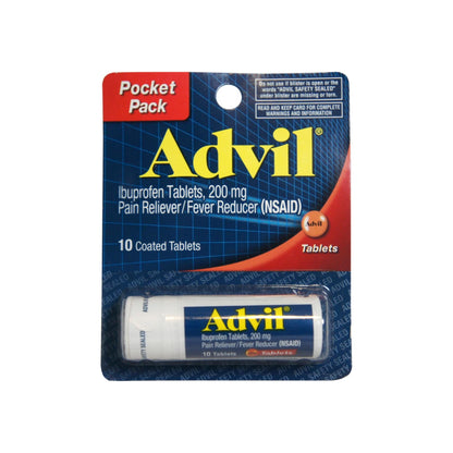 Advil 200 Mg Tablets Pocket Pack 10 Ea