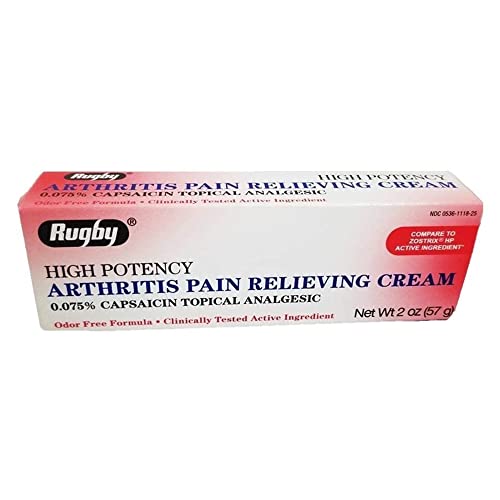 Rugby Topical Analgesic Arthritis Pain Relieving Cream, Odor Free, 2Oz