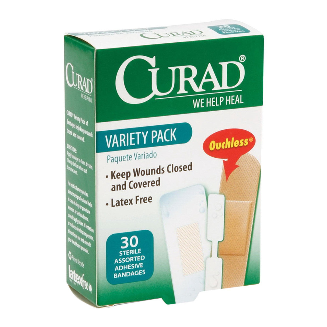 Curad Variety Pack Sterile Assorted Adhesive Bandages, 30 Ea