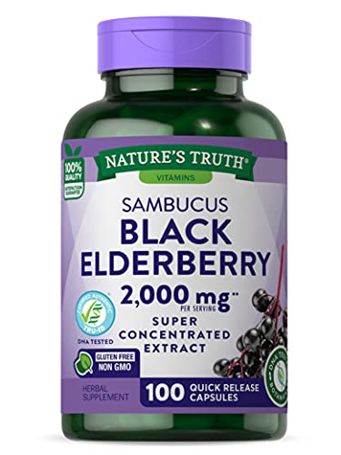 Nature'S Truth Sambucus Black Elderberry 2000Mg Super Concentrated Extract Tablets - 100 Ea