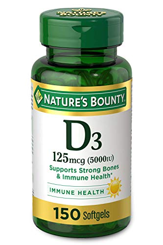 Nature'S Bounty Vitamin D-5000 Iu Softgels, Maximum Strength 150 Ea