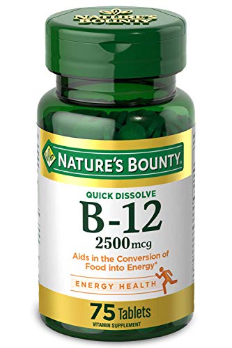 Nature'S Bounty Vitamin Quick Dissolve B-12 2500 Mcg Tablets, 75 Ea