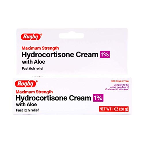 Rugby Maximum Strength Hydrocortisone Cream 1% With Aloe - 1 Oz
