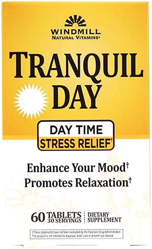 Windmill Tranquil Day Vitamins - Stress Relief & Mood Enhancer - 60 Tablets