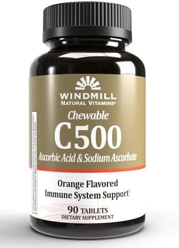 Windmill Chewable Vitamin C-500 - Immune Support - 90 Tablets