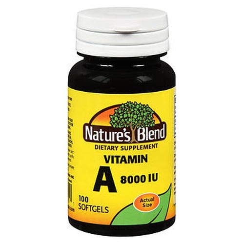 Nature'S Blend Vitamin A 8,000 Iu 100 Softgels