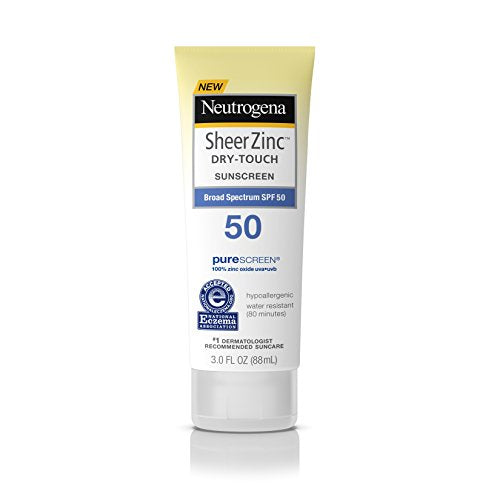 Neutrogena Sheer Zinc Dry-Touch Sunscreen Broad Spectrum, Spf 50 3 Oz