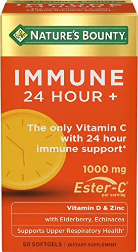 Nature'S Bounty Immune 24 Vitamin C, D & Zinc For Immune Support, 1000 Mg Softgels, 50 Count