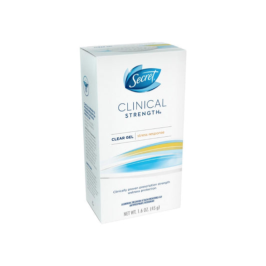 Secret Clinical Strength Clear Gel Stress Response Deodorant, 1.6 Oz