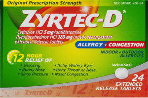 Zyrtec-D Allergy + Congestion Extended Release Tablets - 24 CT.