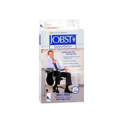 Jobst Men'S Dress Socks - Knee High, Mild Compression, Black, Large - 1 Pair