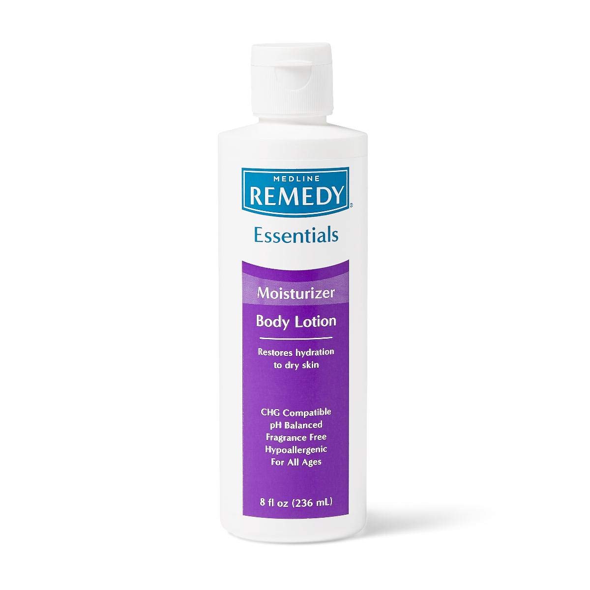 Medline Remedy Essentials Moisturizing Body Lotion, Unscented, 8-Oz