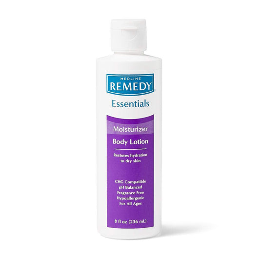 Medline Remedy Essentials Moisturizing Body Lotion, Unscented, 8-Oz
