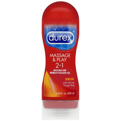 Durex Massage & Play 2 In 1 Lubricant, Sensual With Ylang Ylang 6.76 Oz